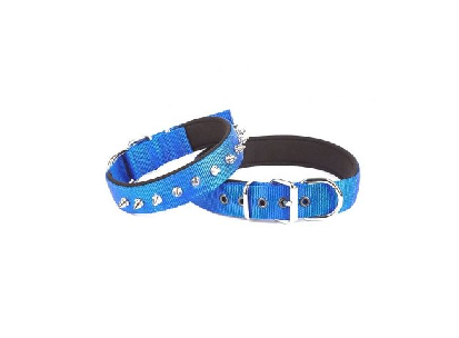 Çivili Dokuma Köpek Boyun Tasması 3x47-55cm - Royal Blue