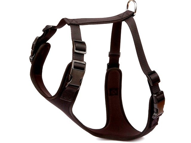 Doggie Havalı Dokumadan El Yapımı Köpek Göğüs Tasması XXL-2,5X70-80cm - Black