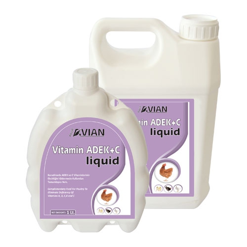 Royalilaç Avian Vitamin ADEK+C 1Lt Kanatlı Hayvanlar İçin Vitamin Mineral Sıvı Yem Katkı
