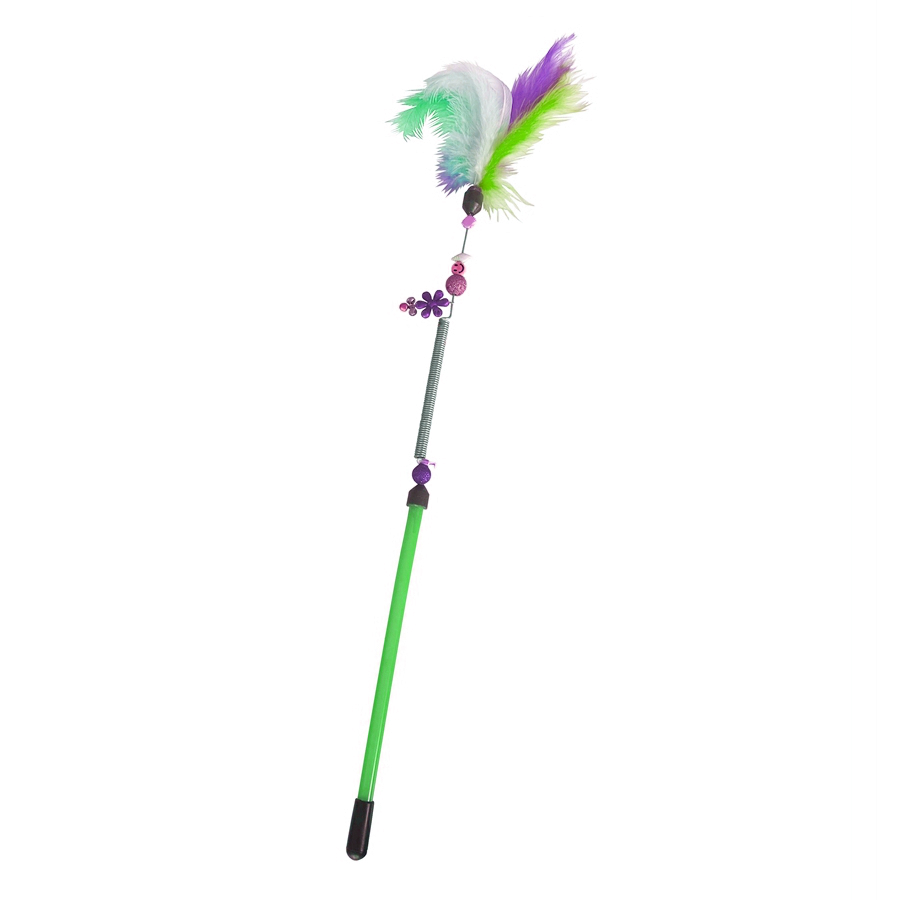 Markapet Yaylı Kedi Oyun Oltası 45 cm - 57 cm Yeşil
