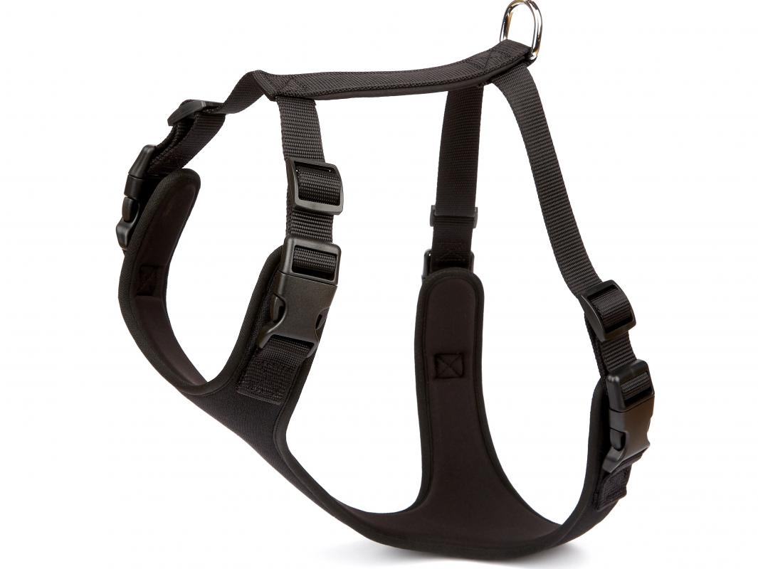Doggie Havalı Ped Dokuma Köpek Göğüs Tasması 60/85 cm Siyah