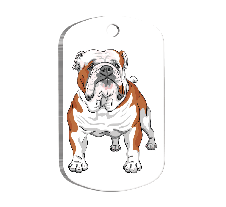 Bulldog Resimli Köpek Künyesi