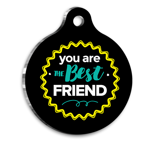 Siyah Best Friend Kedi Köpek Künyesi
