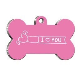 I Love You Pembe Kedi Köpek Künyesi