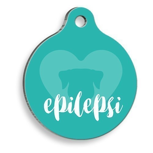 Epilepsi Köpek Mavi Yuvarlak Köpek Künyesi