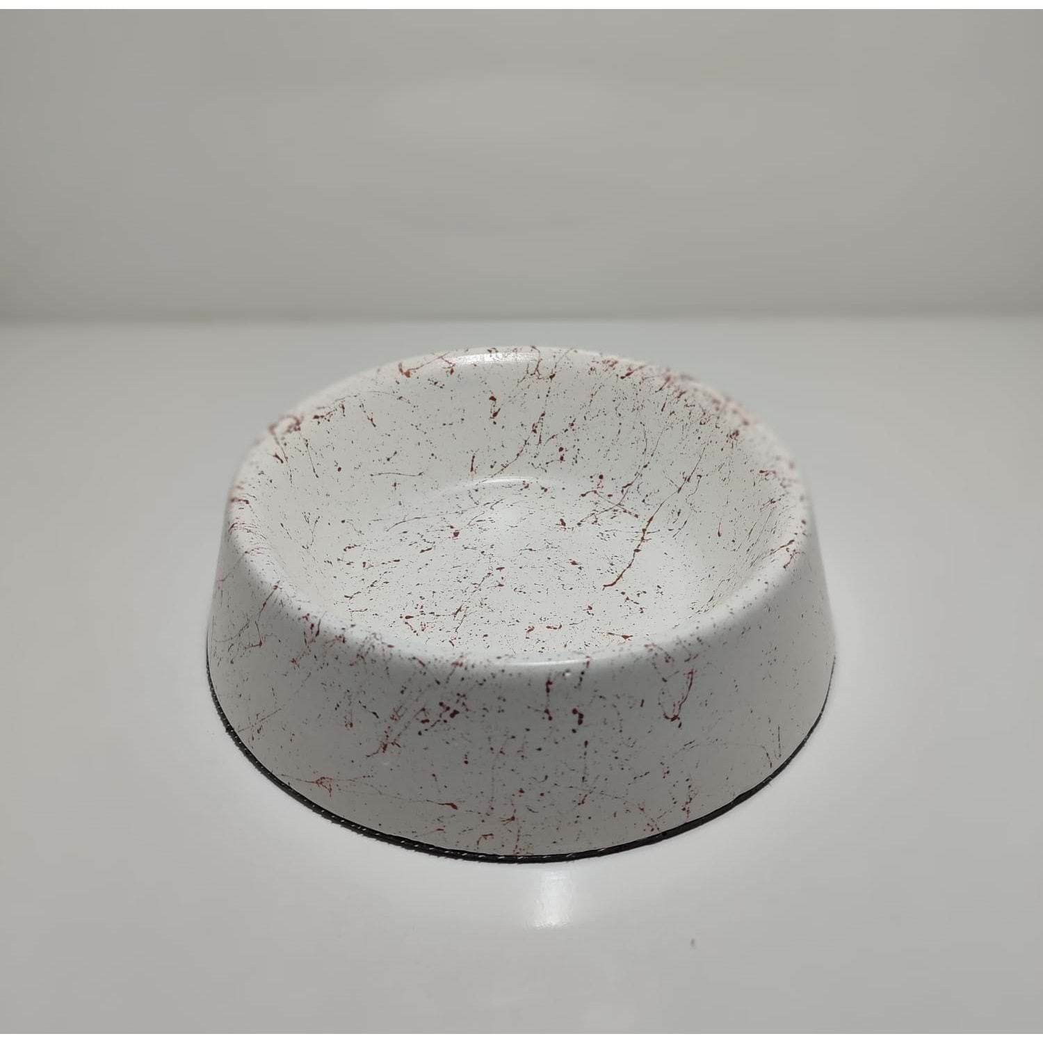 Markapet Elegans Seri Mermerit Kaymaz Tabanlı Kedi Köpek Mama Su Kabı 250 ml 8 oz Beyaz