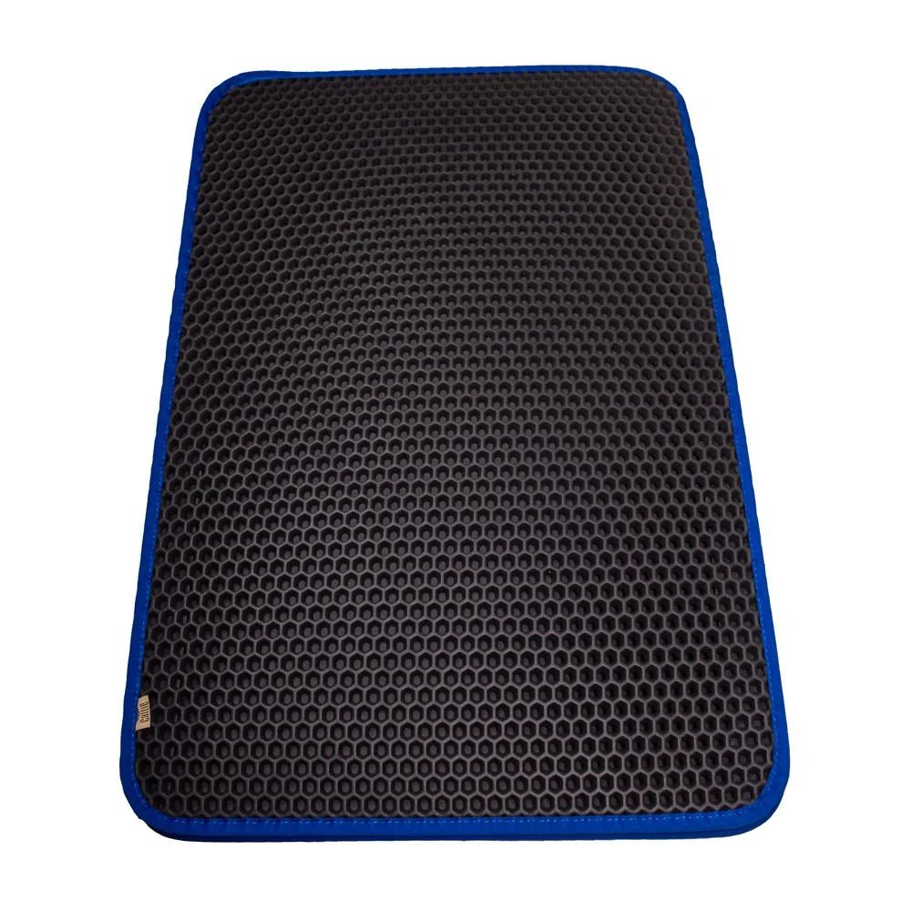 Cattie Kum Toplayıcı Fonksiyonel Kedi Paspası Altıgen 37-50 cm Mavi