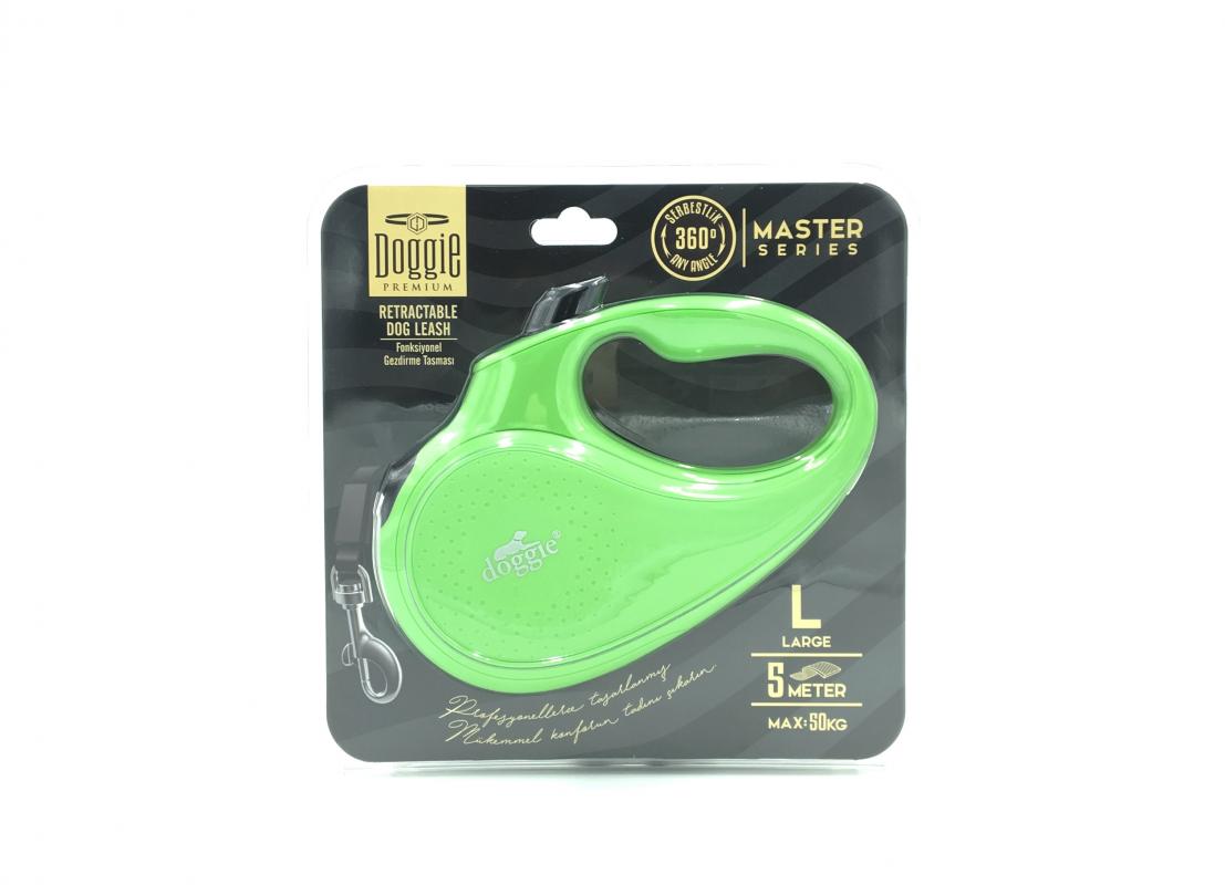 Doggie Master Seri Otomatik Makaralı Köpek Gezdirme 15 kg / 5 M Yeşil