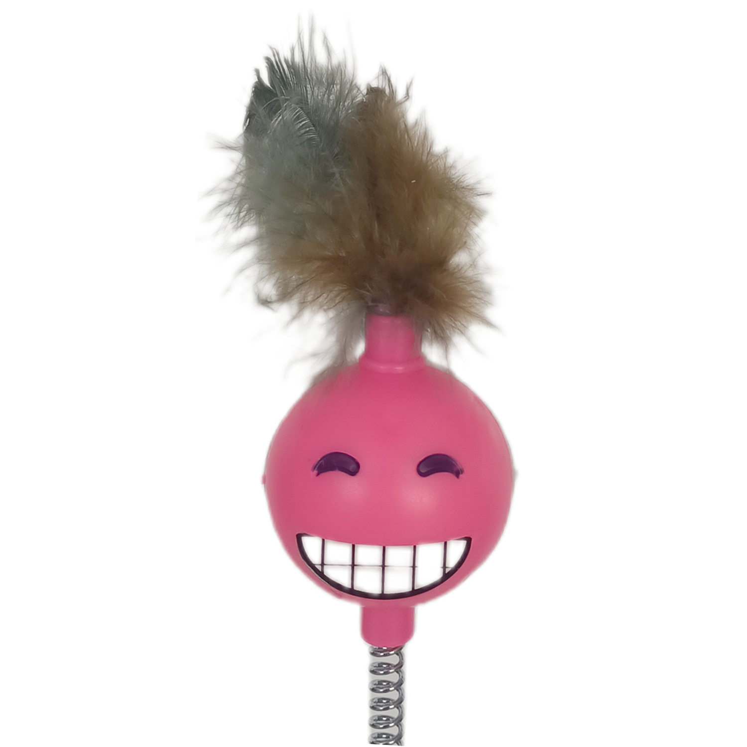 Markapet Yaylı Vantuzlu Hacıyatmaz Kedi Oyuncağı 30 cm Pembe