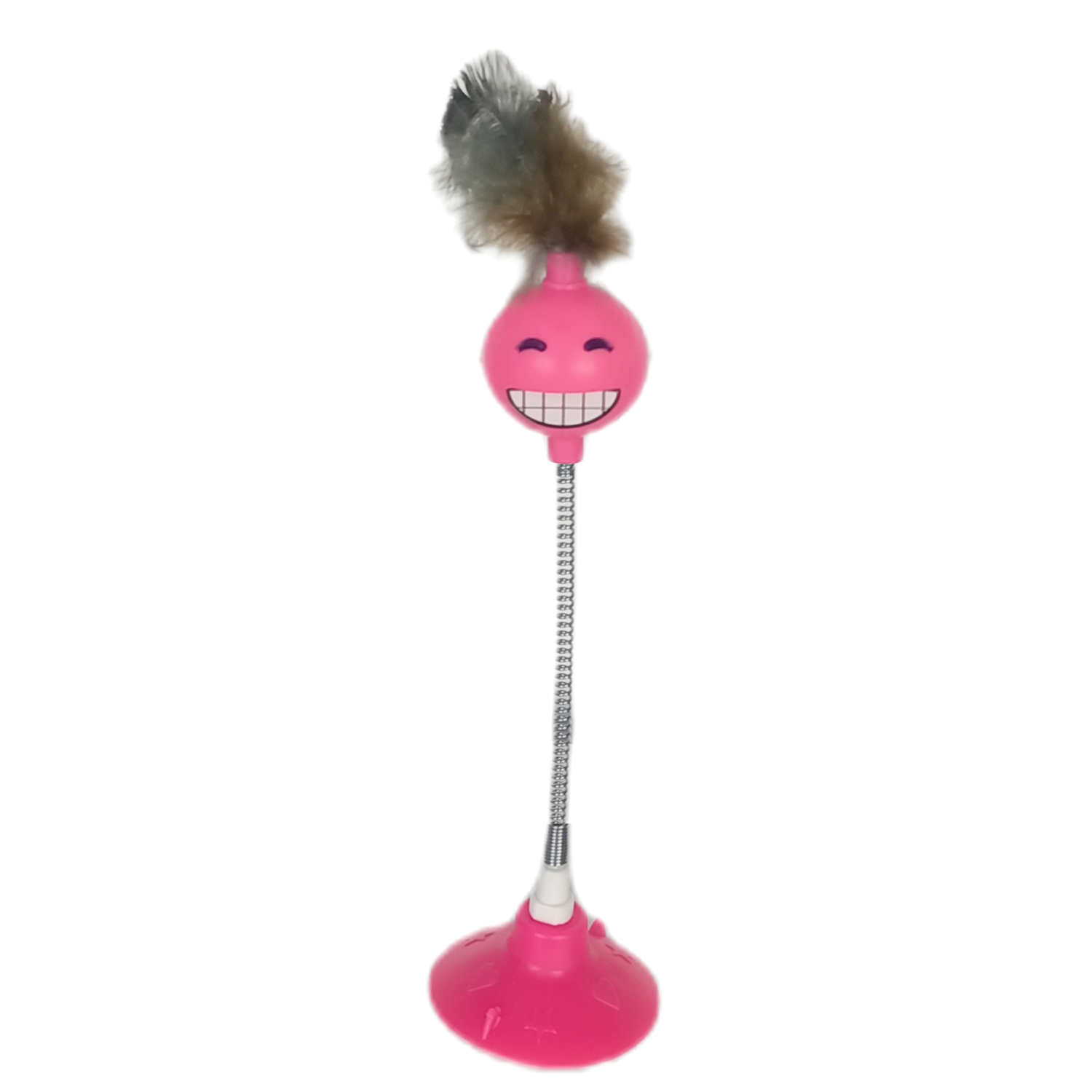 Markapet Yaylı Vantuzlu Hacıyatmaz Kedi Oyuncağı 30 cm Pembe