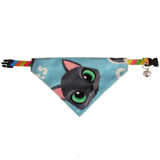 Markapet Kedi Kafası Desenli Fular Kedi Ve Köpek Tasması 25-30 cm