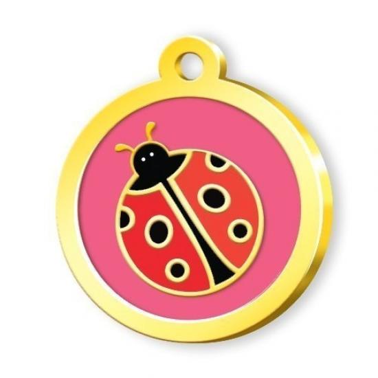 Altın Kaplama Uğur Böceği Künye - Pembe
