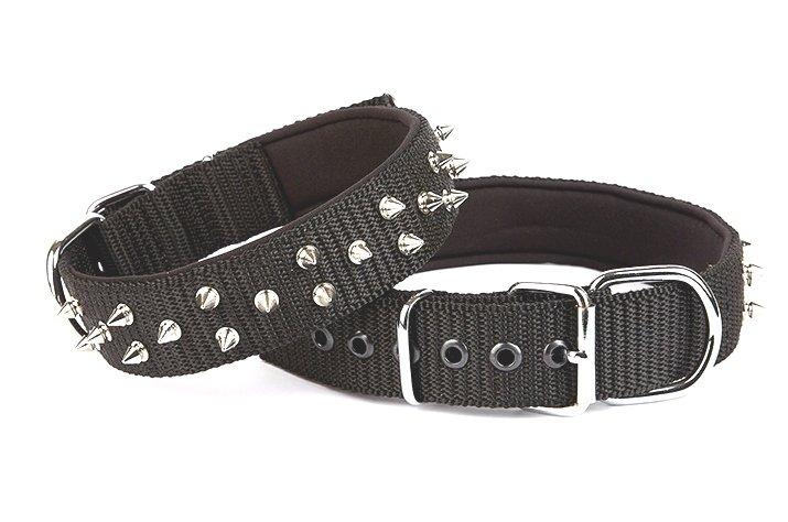 Doggie Konfor El Yapımı Çivili Köpek Boyun Tasması 4x57-65cm Siyah