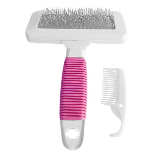 Markapet Temizleme Aparatlı Kedi Köpek Tarağı 9.5 cm-14 cm Medium Pembe