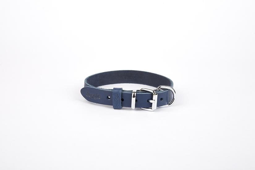 Doggie Deri El Yapımı Köpek Boyun Tasması 2x30-35 cm Mavi