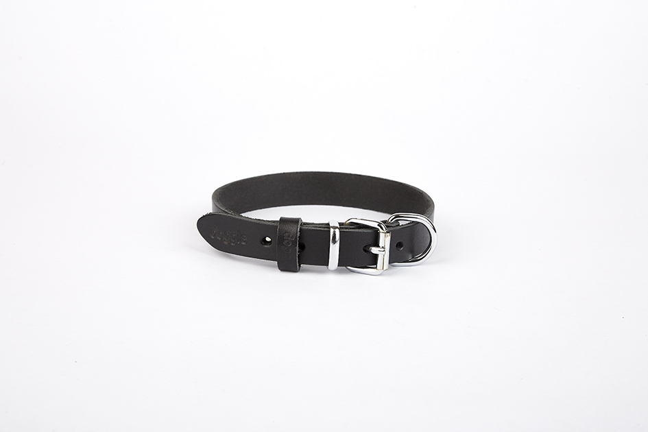 Doggie Deri El Yapımı Köpek Boyun Tasması 1,5x20-26 cm Siyah